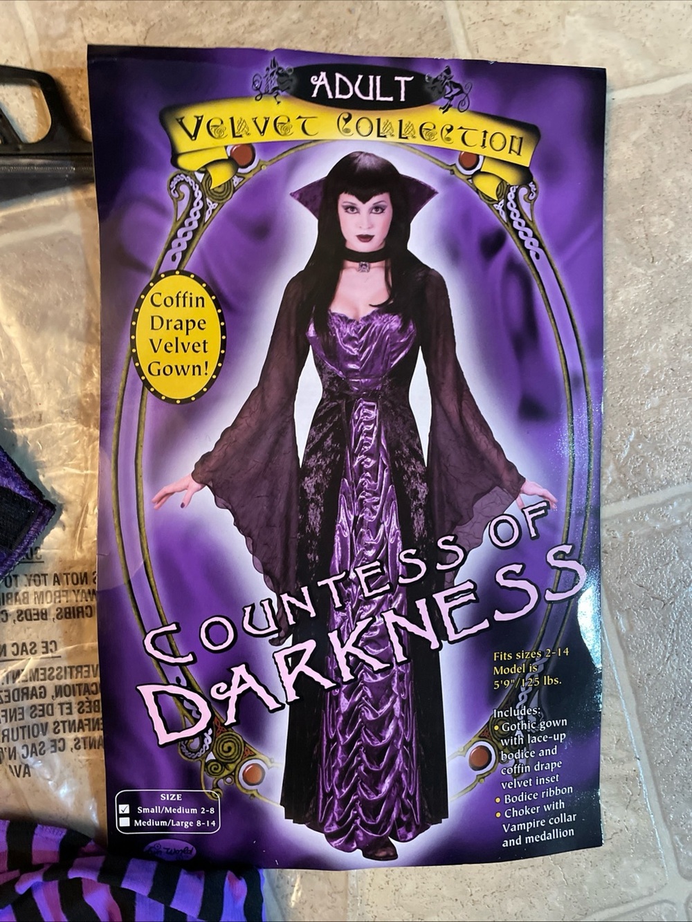 Countess of Darkness Women's Velvet Halloween Gown - Purple